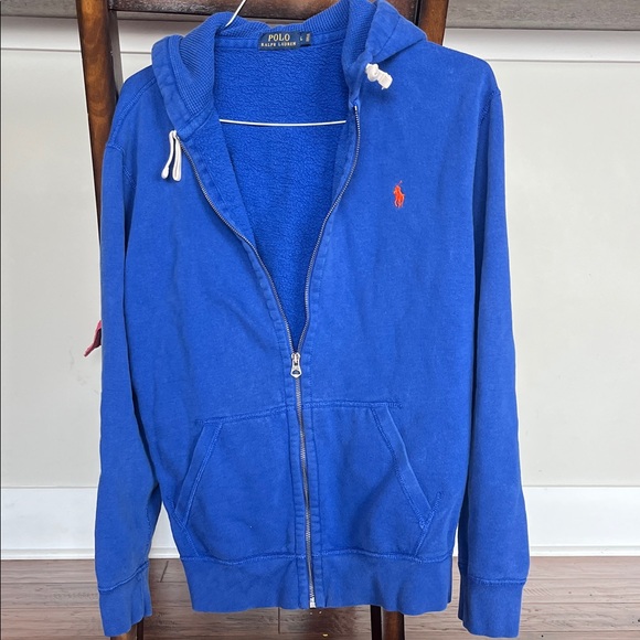 Ralph Lauren Blue Zip Up Sweater - Picture 1 of 2